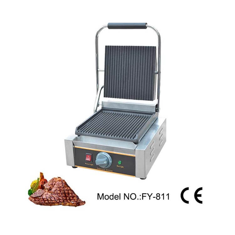 Electric Contact Grill Full Grooved for Panini Sandwich GoodLoog